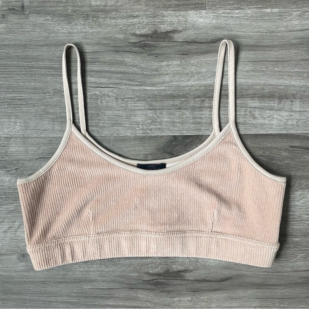 Revolve The Range Plush Corduroy Bralette Saddle Beige Large